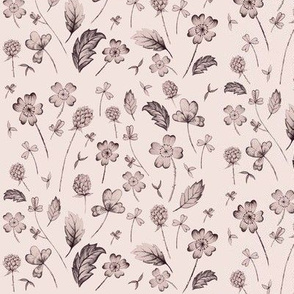 Wildflower Sketch Sepia // large