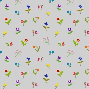 Pretty Spring Floral - Dimity Chintz #2 - silver grey, large 