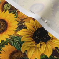 12" Vintage Sunflowers different layers 