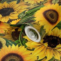 7" Vintage Sunflowers different layers 