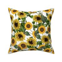 14" Sunflowers forever  - Sunflowers fabric ,sunflower fabric