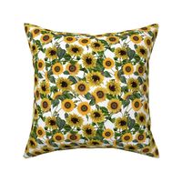 7" Sunflowers forever  - Sunflowers fabric ,sunflower fabric