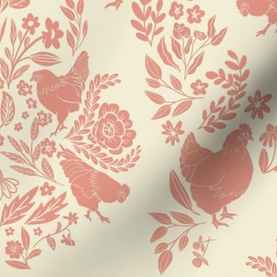 Chicken Damask-Pink