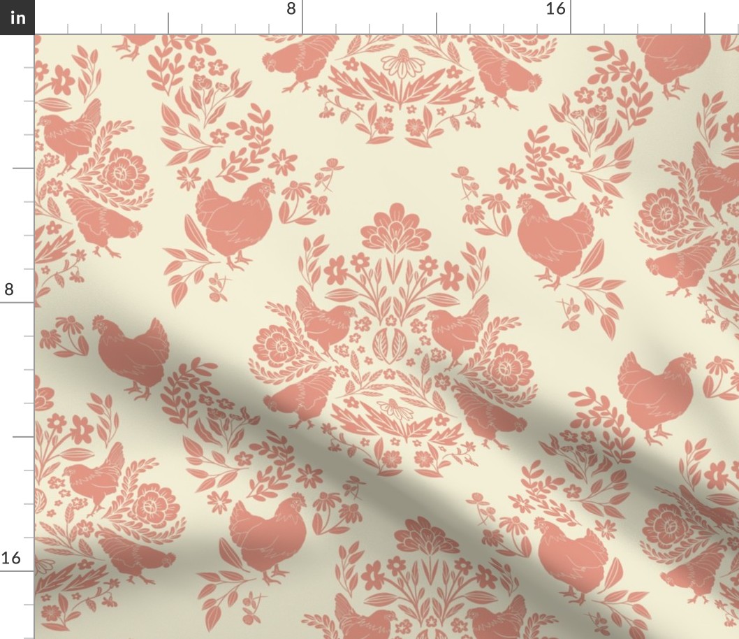 Chicken Damask-Pink