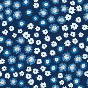 Scattered Flowers in Blue