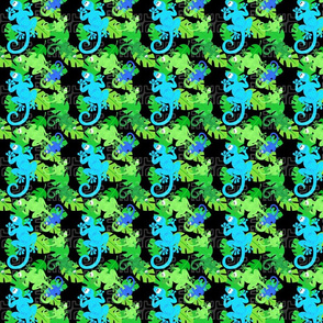 gecko wonderland Blue & black