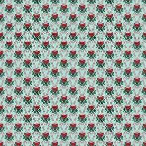 Small Candy Cane & Mistletoe Pattern