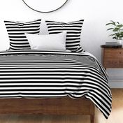 Horizontal 1" Black and White Stripes