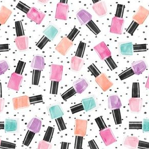 (small scale) nail polish bottles - beauty - multi on polka dots  - LAD20