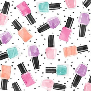 nail polish bottles - beauty - multi on polka dots  - LAD20