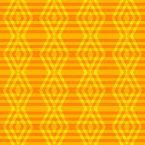 JP36  -Small -  Buffalo Plaid Diamonds on Stripes in Lemon Yellow and Orange