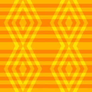 JP36  - Medium - Buffalo Plaid Diamonds on Stripes in Lemon Yellow and Orange