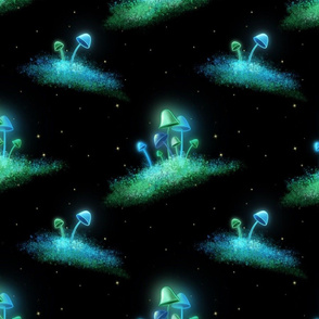 Bioluminescent Mushrooms Blue/Green