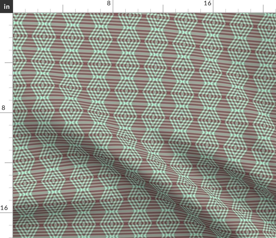 JP28  - Small - Chocolate Mint Buffalo Plaid Diamonds on Stripes