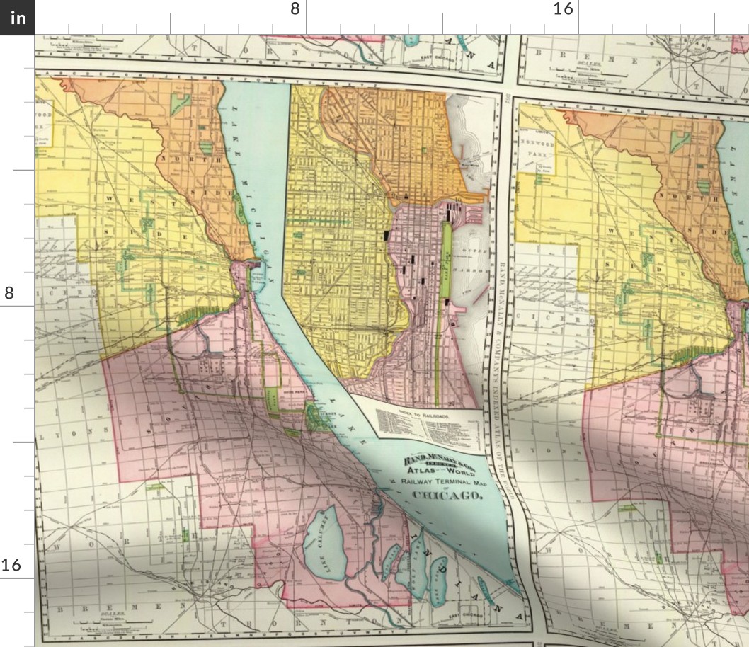 Vintage Chicago Railroad Map