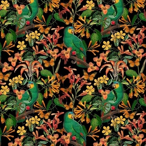 Tropical Paradise With Parrots Summer Pattern