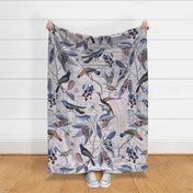 Vintage Magnolia And Birds Blue