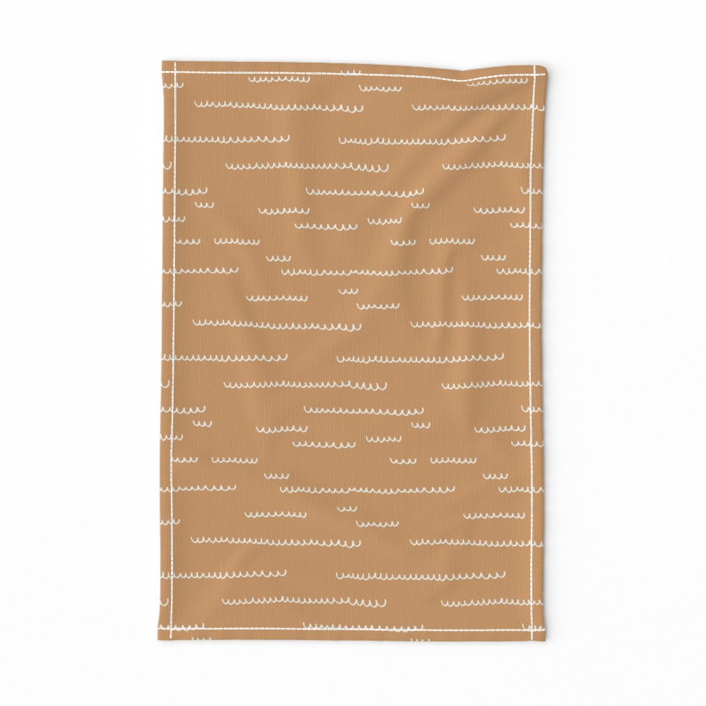 Minimal beach ocean waves summer boho island vibes Scandinavian abstract style nursery caramel brown