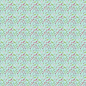 Small Medical Supplies Pattern on Blue