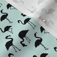 Minimalist style abstract flamingo boho birds neutral nursery trend baby blue black