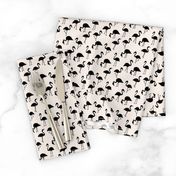 Minimalist style abstract flamingo boho birds neutral nursery trend monochrome off white beige black