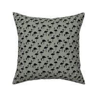 Minimalist style abstract flamingo boho birds neutral nursery trend black moody gray green