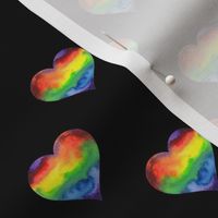 Rainbow Hearts on Black