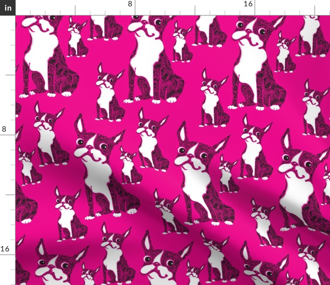 Boston Terriers Hot Pink