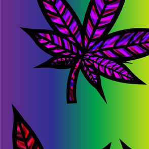 Stained Glass Cannabis Leaves