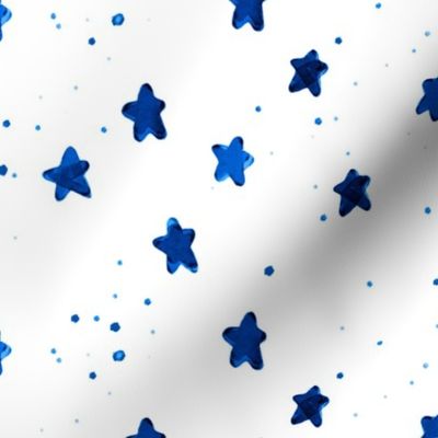 cobalt watercolor stars