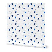 cobalt watercolor stars