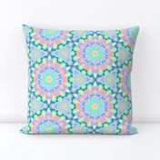 pastel rainbow mandala Teal