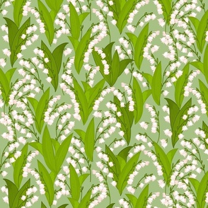 Lily-of-the-valley on green