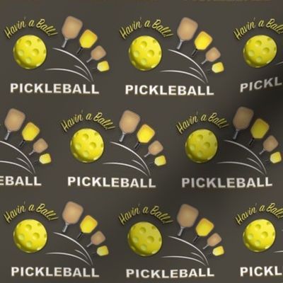 Havin' a Ball W/ PickleBall! Brown & Yellow