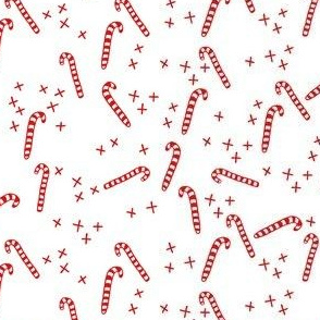 Micro Candy Canes and Crosses on White