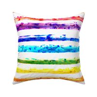 Rainbow Dust Large- Multicolored Hand Painted Watercolor Horizontal Stripes- Red, Orange, Yellow, Green, Blue, Indigo, Purple- Pride- LGBTQ- Large Scale- Home Decor