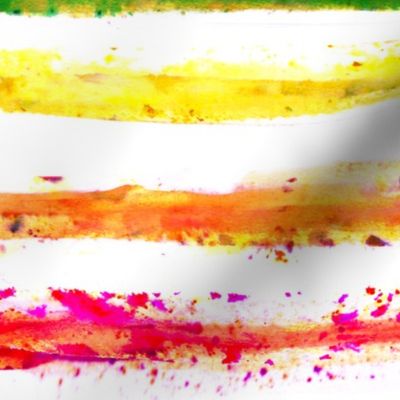 Rainbow Dust Large- Multicolored Hand Painted Watercolor Horizontal Stripes- Red, Orange, Yellow, Green, Blue, Indigo, Purple- Pride- LGBTQ- Large Scale- Home Decor