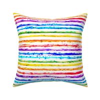 Rainbow Dust Small- Multicolored Hand Painted Watercolor Horizontal Rainbow Stripes- Red, Orange, Yellow, Green, Blue, Indigo, Purple- Pride- LGBTQ- Face Mask