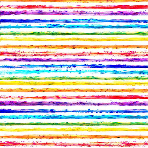 Rainbow Dust Small- Multicolored Hand Painted Watercolor Horizontal Rainbow Stripes- Red, Orange, Yellow, Green, Blue, Indigo, Purple- Pride- LGBTQ- Face Mask