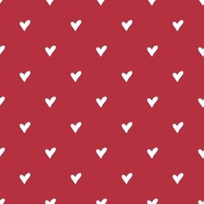 Love Hearts Solid Pattern | Christmas Cardinal Red Collection