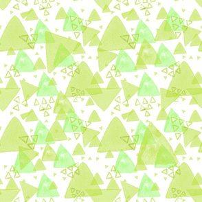 Watercolor Triangles Lime Green