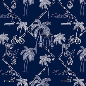 Palm Beach Toile (Navy)