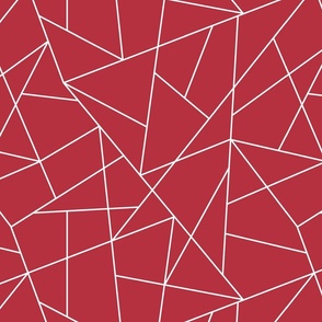 Random Geometric Lines Triangle Pattern | Christmas Cardinal Red Collection