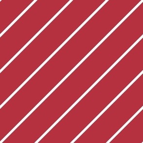 Thin Diagonal Stripes Pattern | Christmas Cardinal Red Collection