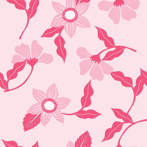 Pink Floral Monochrome