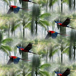 parrots - small - painting effect