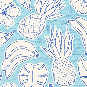 tropical cutouts/blue/jumbo