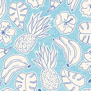 tropical cutouts/blue/large