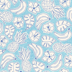 tropical cutouts/blue/medium