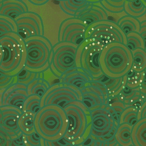 abstract circles layered // green // large